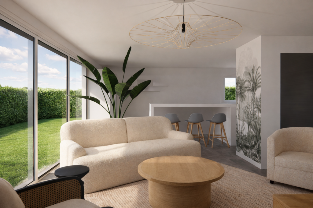 aménagement salon dans pièce ouverte