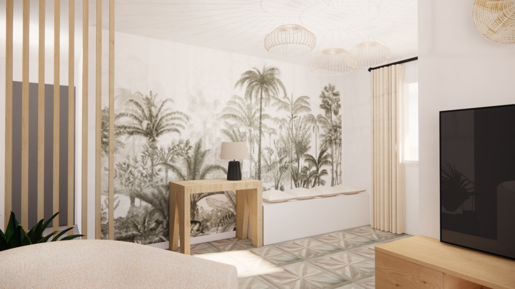 Aménagement d'un séjour en salle de jeux, double fonction